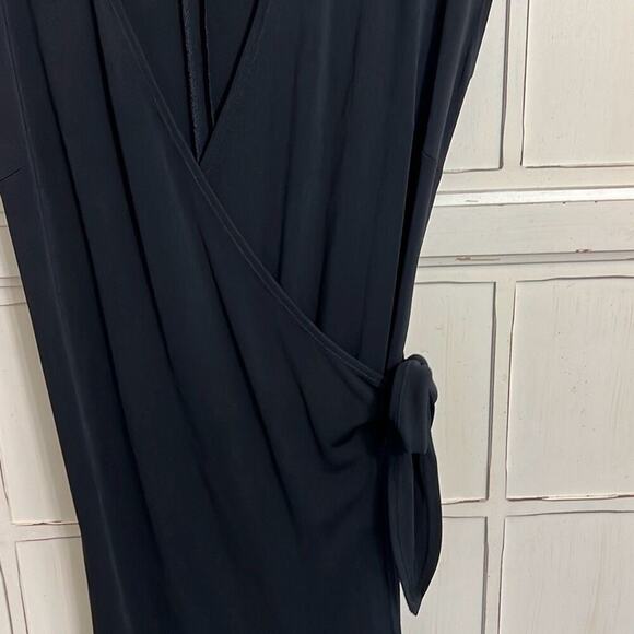 Lauren Ralph Lauren size large sleeveless black wrap dress - Picture 2 of 4